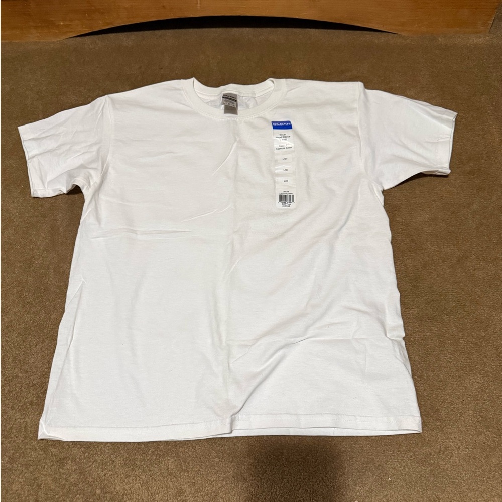 Youth Large new plain white Tee